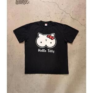 Vintage y2k Hello Kitty (Titty) Parody Tee